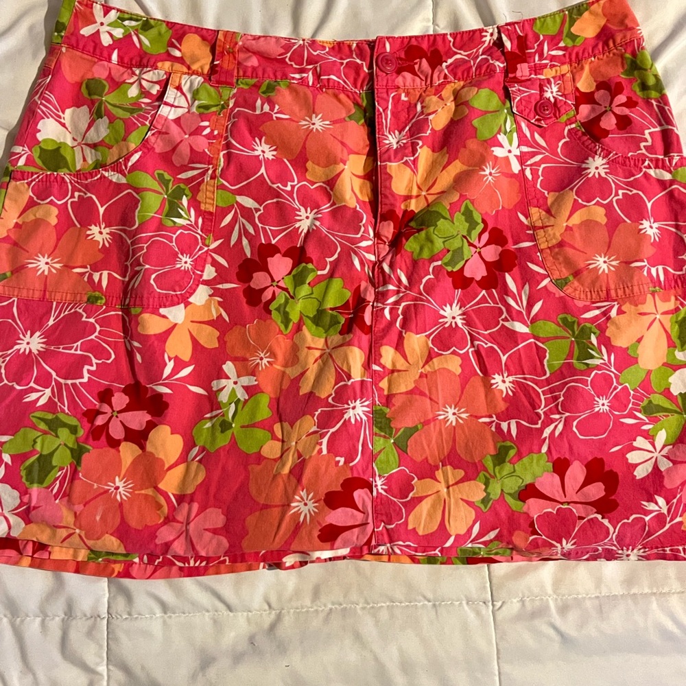 Floral Print Skirt/Shorts